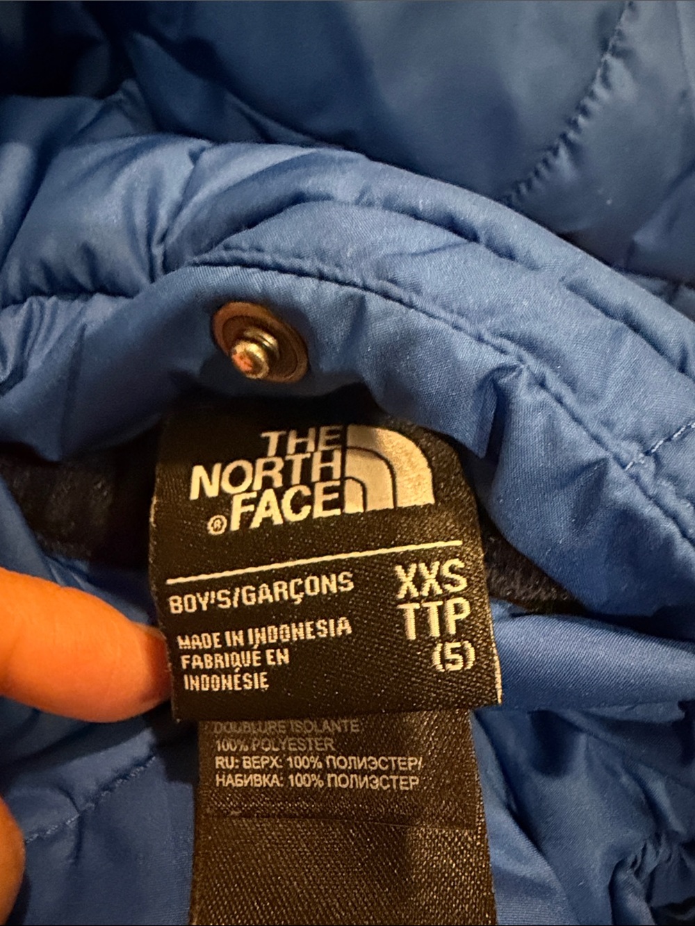 The North Face Kids Navy Hooded Puffer Jacket - Picture 5 of 9